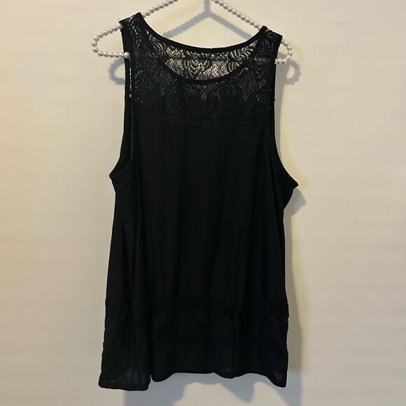 Torrid Georgette Embellished Mock Neck Tunic Tank Black 2X black whimsigoth goth - Picture 12 of 16
